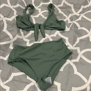 High waisted army green 2piece bikini fashion nova